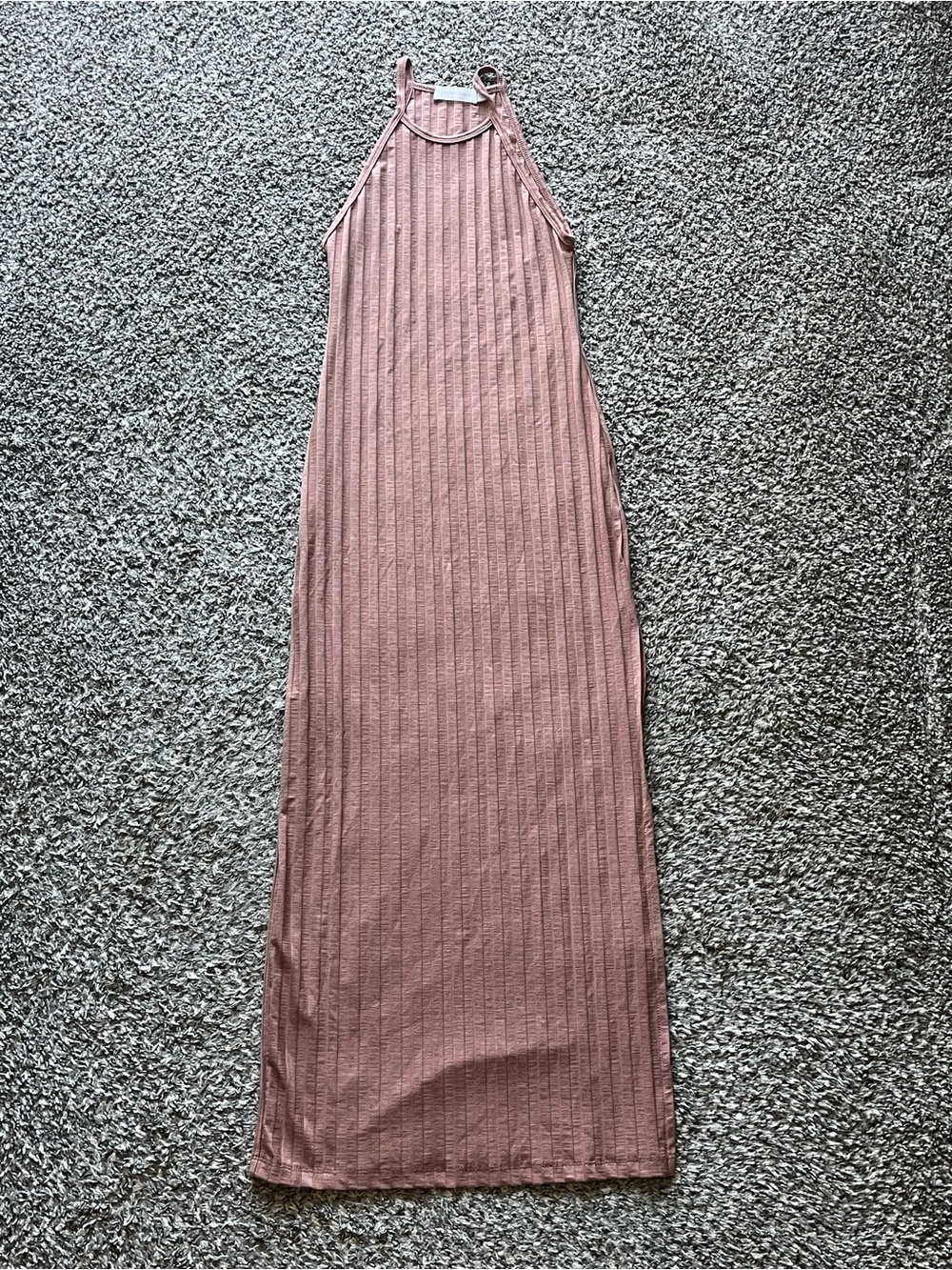 Jonathan Simkhai Coral Pink Small Maxi Dress Eveningwear Elegant Parisian Formal